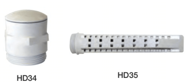 Certikin HD33L Grey Coloured Main Drain C/W Hydro Relief Valve, Plug Bush & Nipple - Liner H2OFUN