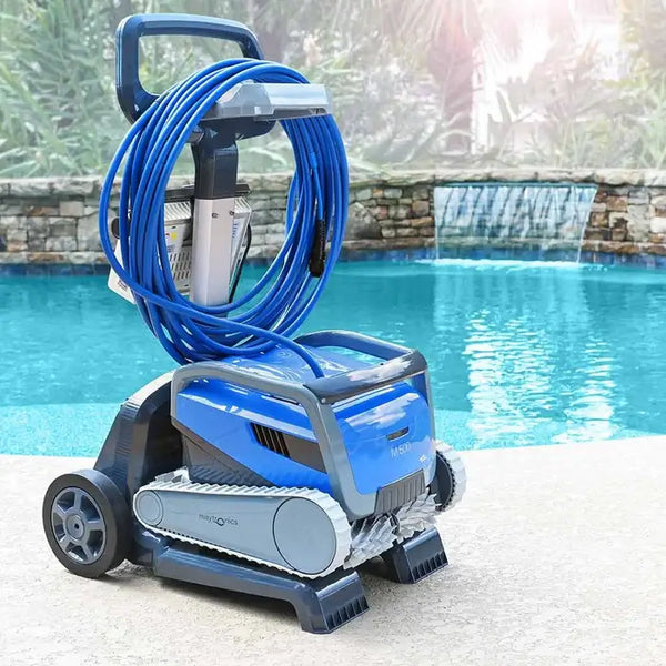 Dolphin M600 Robotic Pool Cleaner With Caddy Close Up H2ofun