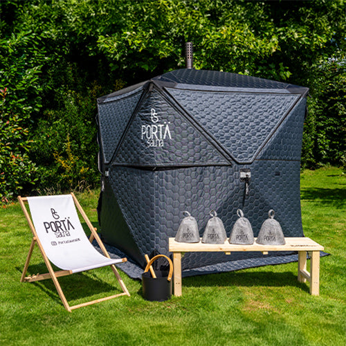 PortaSauna Hex 4 Person Sauna 1.8 x 1.8 x 2.1m – Complete Kit
