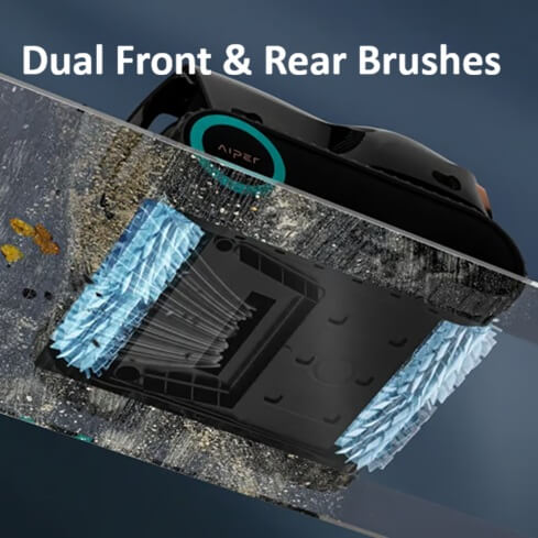  aiper scuba x1 pro max robotic pool cleaner dual front and rear brushes h2ofun