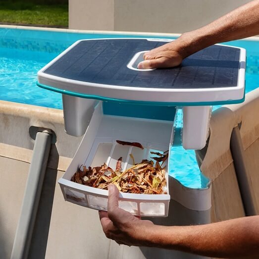 dolphin skimmi solar powered pool skimmer simple easy leaf tray emptying h2ofun