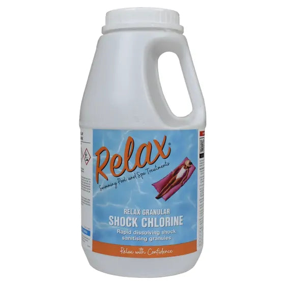 2kg Relax Shock Chlorine Granules For Swimming Pools & Hot Tub Spas - H2oFun.co.uk