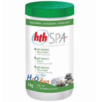 HTH SPA pH Minus Micro-Balls 2kg - pH & Alkalinity Reducer For Hot Tub Spas