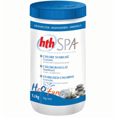 HTH SPA stabilised chlorine granules for hot tub spa 1.2kg h2ofun