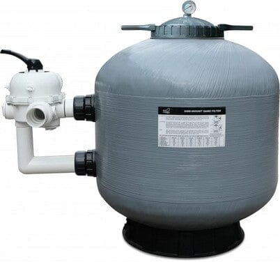 Mega+ MAX 500 Side-Mount Sandfilter Für Pools Bis 50 M³ – Aus HDPE, Mit Manometer & 6-Wege-Ventil